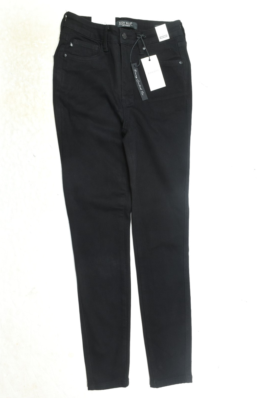 Judy Blue Jeans Womens 3/26 Black Skinny Fit Tummy Control Top Stretch Denim